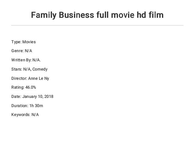 Family Business Full Movie Hd Film