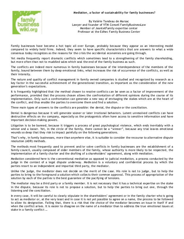 family business wiki on mediation business wiki