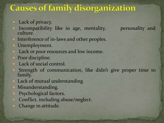 types of family disorganization
