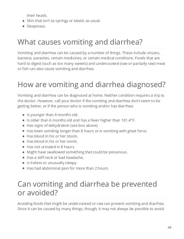 Vomiting and diarrhea