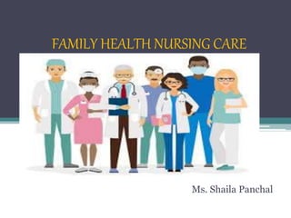 FAMILY HEALTH NURSING CARE
Ms. Shaila Panchal
 