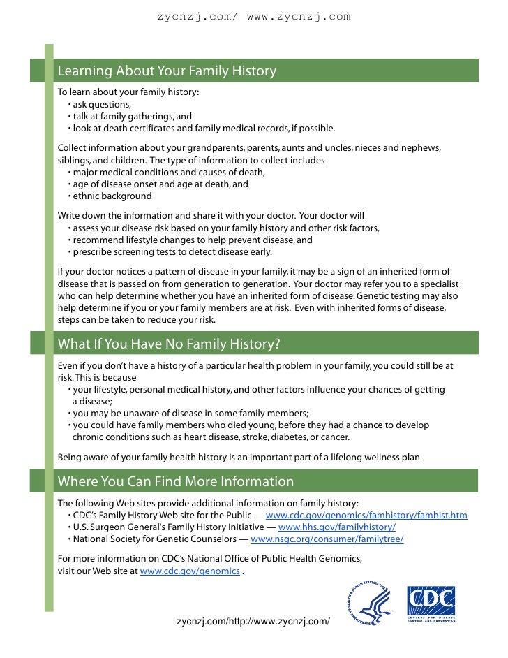 Family history is important for your health