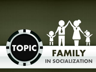 FAMILY
IN SOCIALIZATION
TOPIC
 