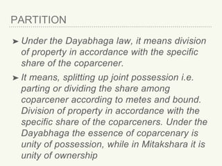Coparceners Family law - Partition | PPTX