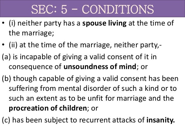 conditions of hindu marriage