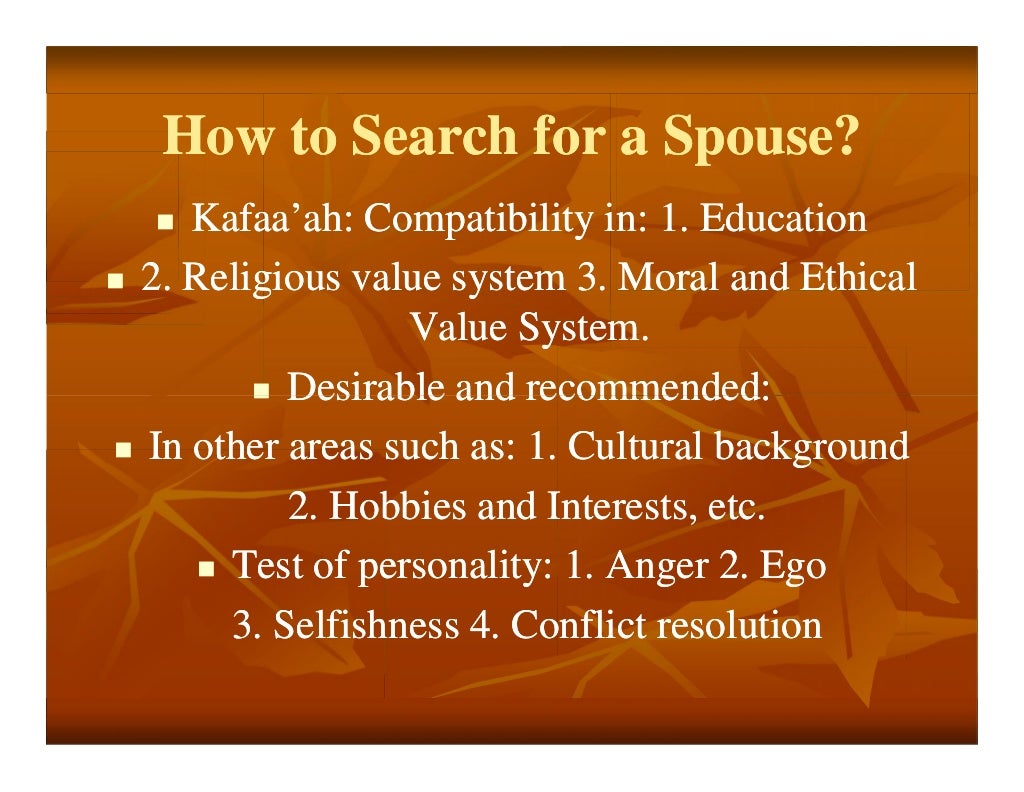 Family life marriage in islam spouse selection, marriage contract