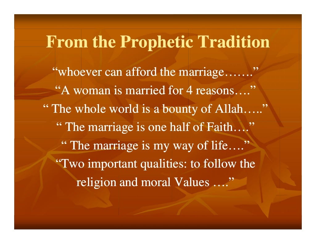 Family life marriage in islam spouse selection, marriage contract