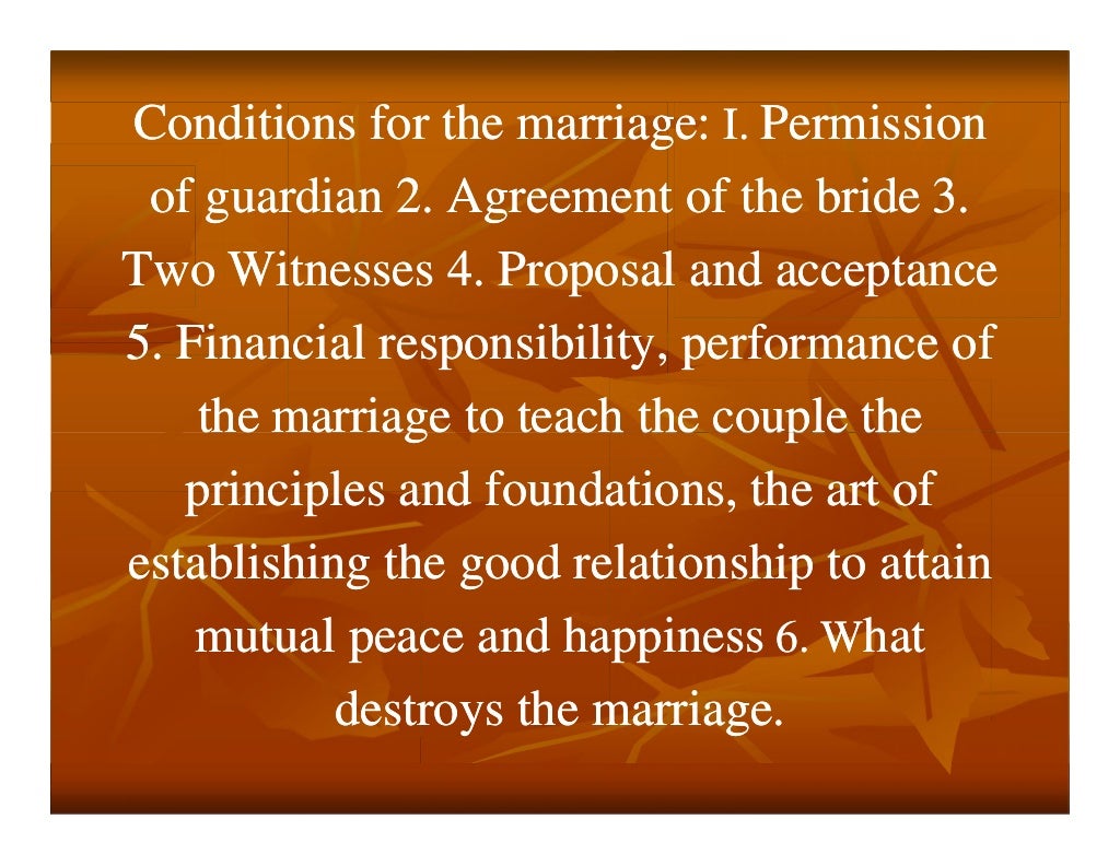 Family life marriage in islam spouse selection, marriage contract
