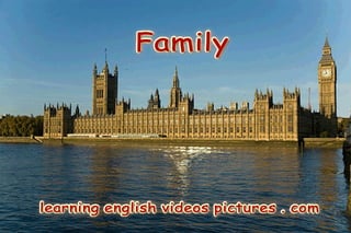 Family members vocabulary video and pictures