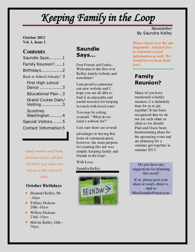 family newsletter