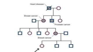 3. Family Health tree
Recording the family’s medical and health histories based on the
genogram.
Used for planning positive familial influences on risk factors such as
diet, exercise, coping with stress or pressure to have a physical
examination.
 