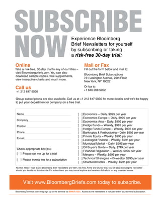 Sample Notes For Subscription Box Bloomberg - Family Office Supplement | PDF
