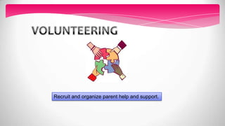 Recruit and organize parent help and support.
 
