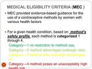 Mec Guidelines Algorithm Family planning | PPTX