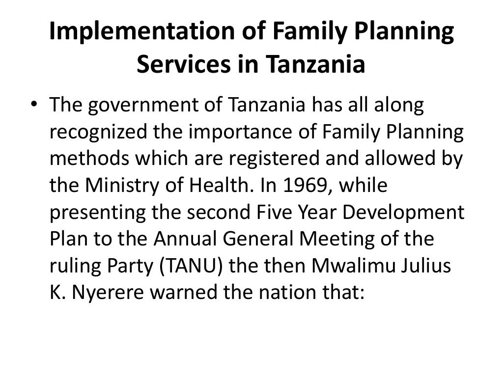 Family Planning In Tanzania