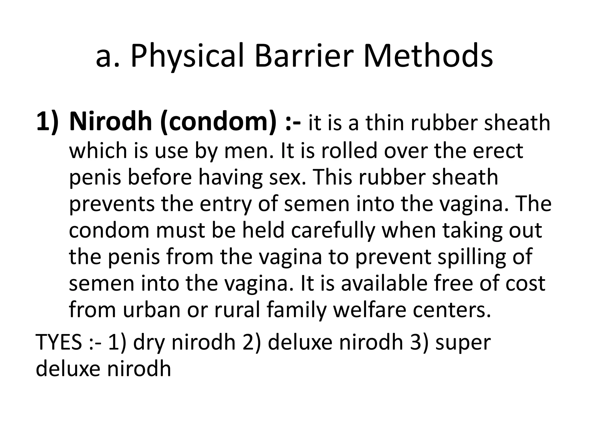 Nirodh Using Family planning method | PPTX