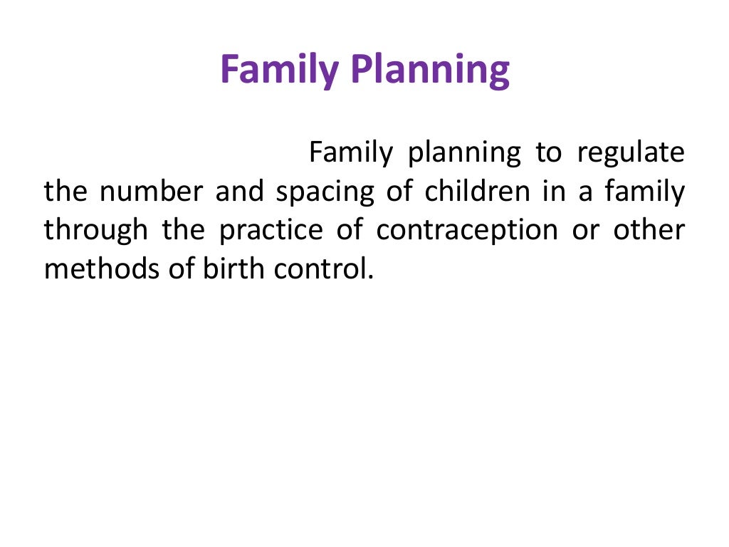 Family planning method