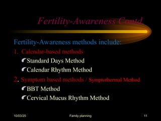 Family planning Methods.ppt well explained ppt | PPT