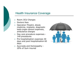 Hospitalisation Insurance Examples Family ppt | PDF