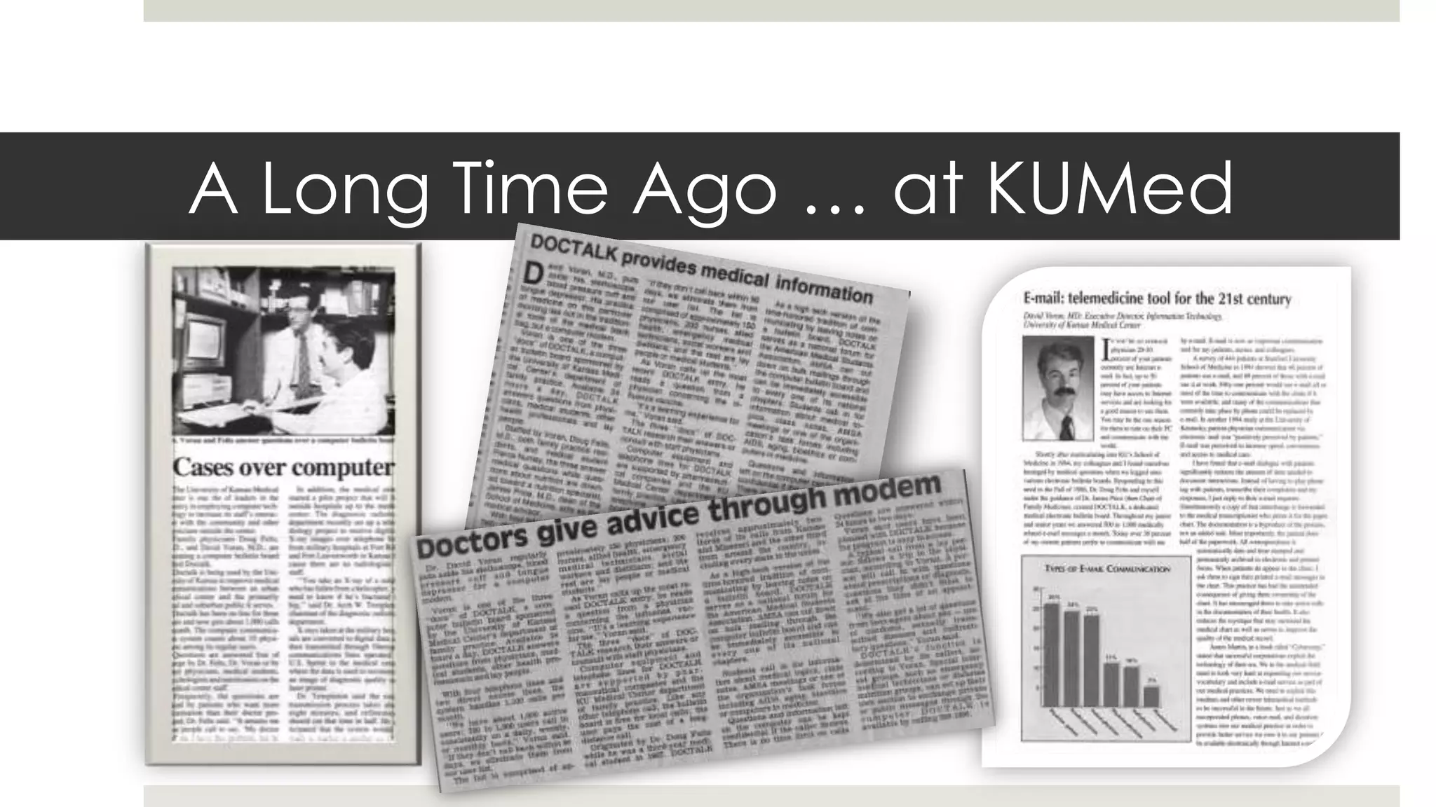 A Long Time Ago … at KUMed
 