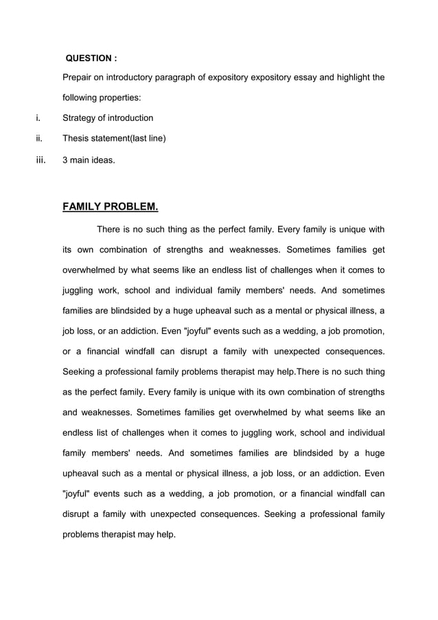 family issues essay