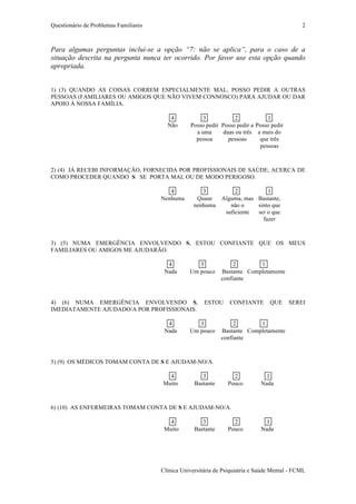 Family problems questionnaire | PDF