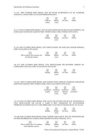 Family problems questionnaire | PDF
