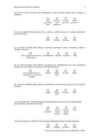 Family problems questionnaire | PDF