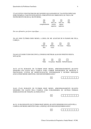 Family problems questionnaire | PDF