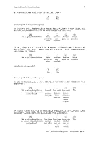 Family problems questionnaire | PDF