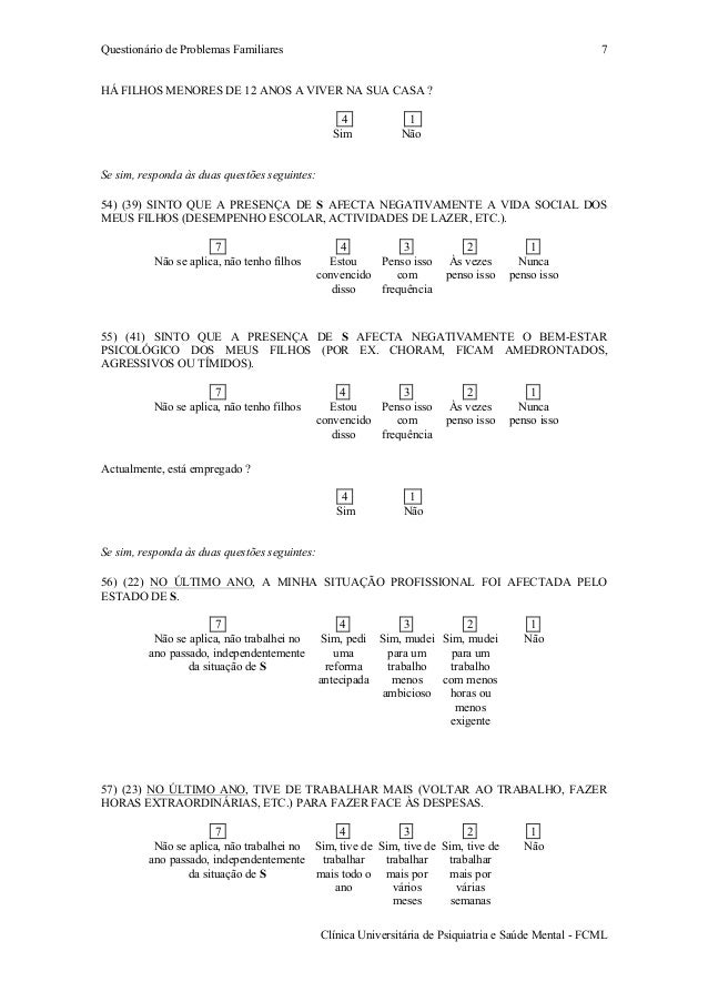 Research questionnaire about family problems picture