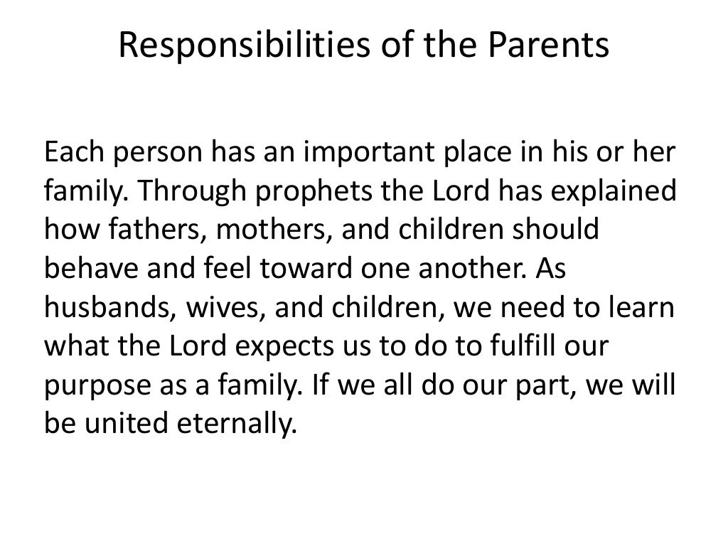 Family responsibilities