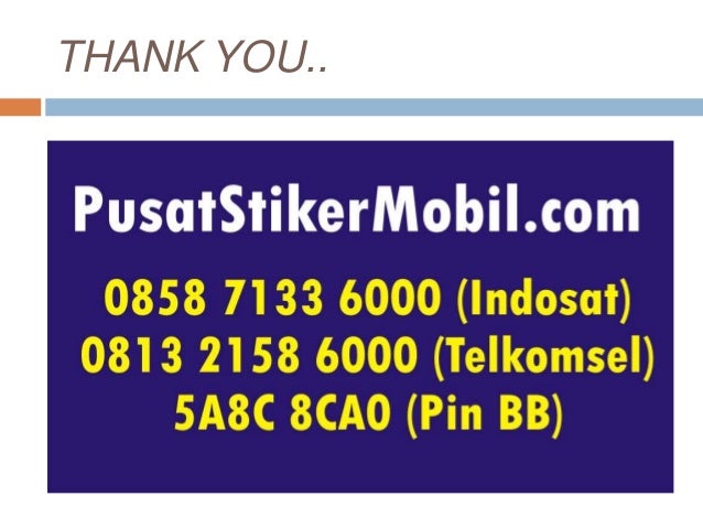 0858 7133 6000 Indosat Stiker  Mobil Keluarga Pesan  