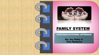 FAMILY SYSTEM
STRATEGIC/SYSTEMIC APPROACH
By: Jay Haley &
Cloe Madanes
 