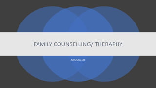 ANUSHA JAY
FAMILY COUNSELLING/ THERAPHY
 
