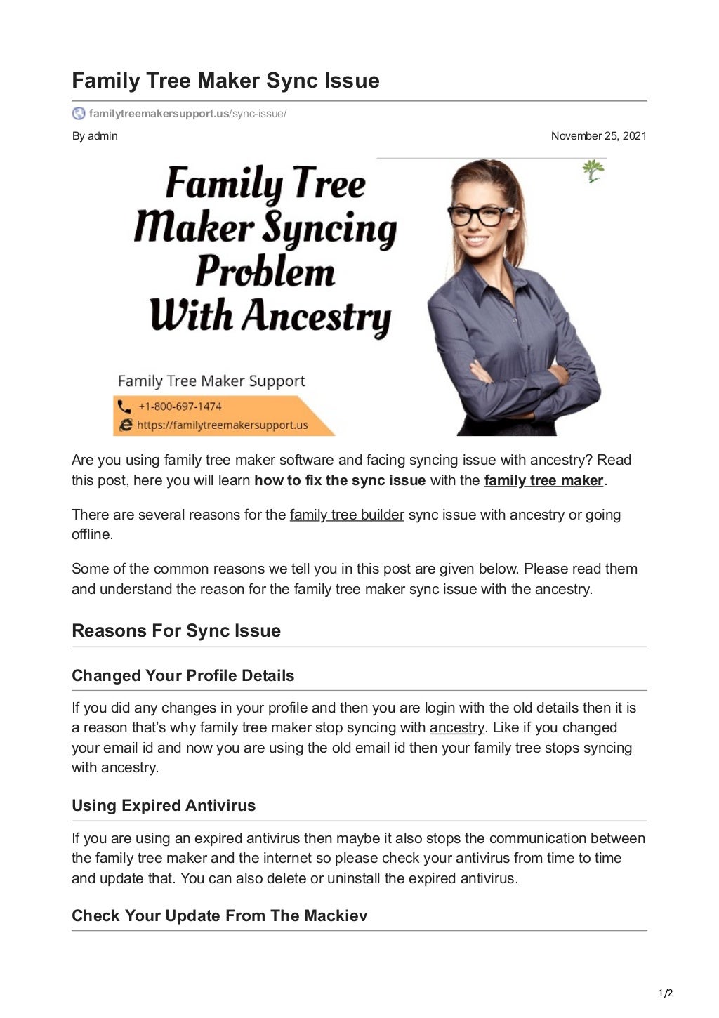 Familytreemakersupport.us family tree maker sync issue