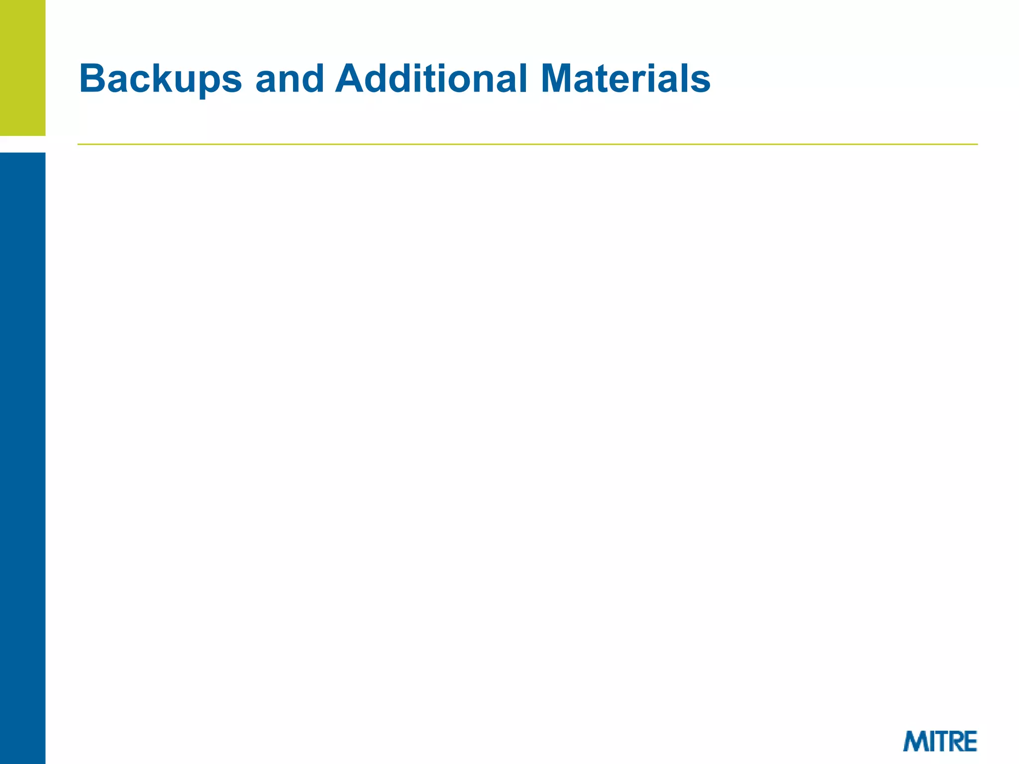 Backups and Additional Materials
 