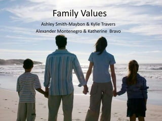 Family Values Ashley Smith-Maybon & Kylie Travers Alexander Montenegro & Katherine  Bravo 