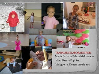 Maria Bárbara Palma Maldonado
Nº 13 Turma E 3º Ano
Vidigueira, Dezembro de 2011
 