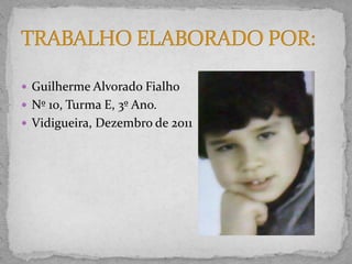  Guilherme Alvorado Fialho
 Nº 10, Turma E, 3º Ano.
 Vidigueira, Dezembro de 2011
 