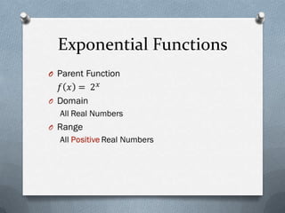 Exponential Function Family Example Family of Functions Introduction | PPTX