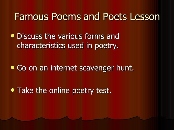 Famous Poems And Poets