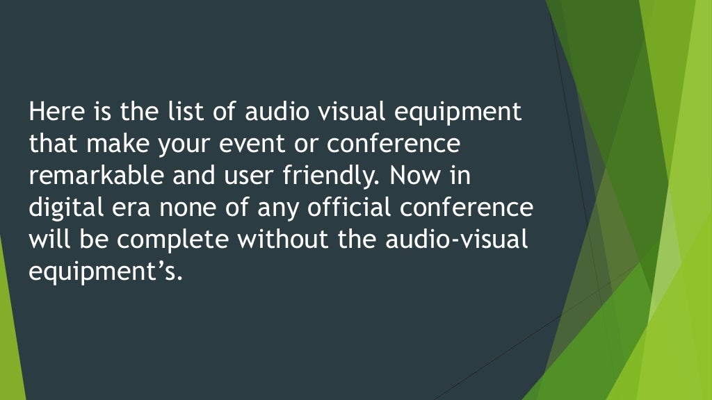 Famous audio visual equipment list