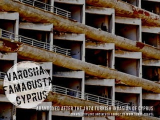 varosha –
famagusta,
cyprus
abandoned after the 1974 Turkish invasion of Cyprus
travel, explore and never forget to www.sh...