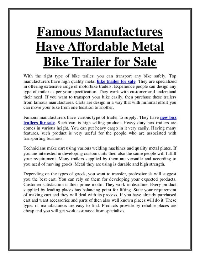 bike trailers for sale