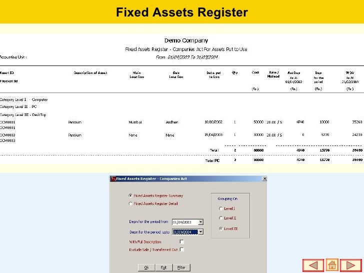 fixed asset register