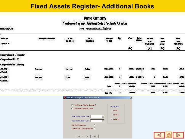 fixed asset register