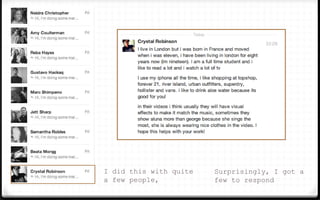 I did this with quite
a few people,
Surprisingly, I got a
few to respond
 