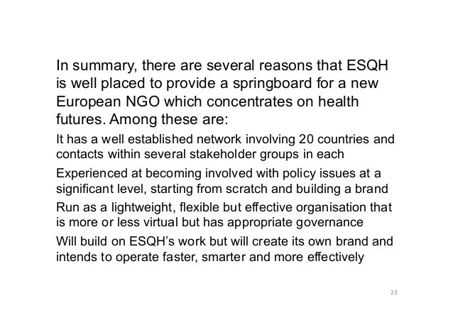 Europrean Health Futures Forum FAN Club Presentation