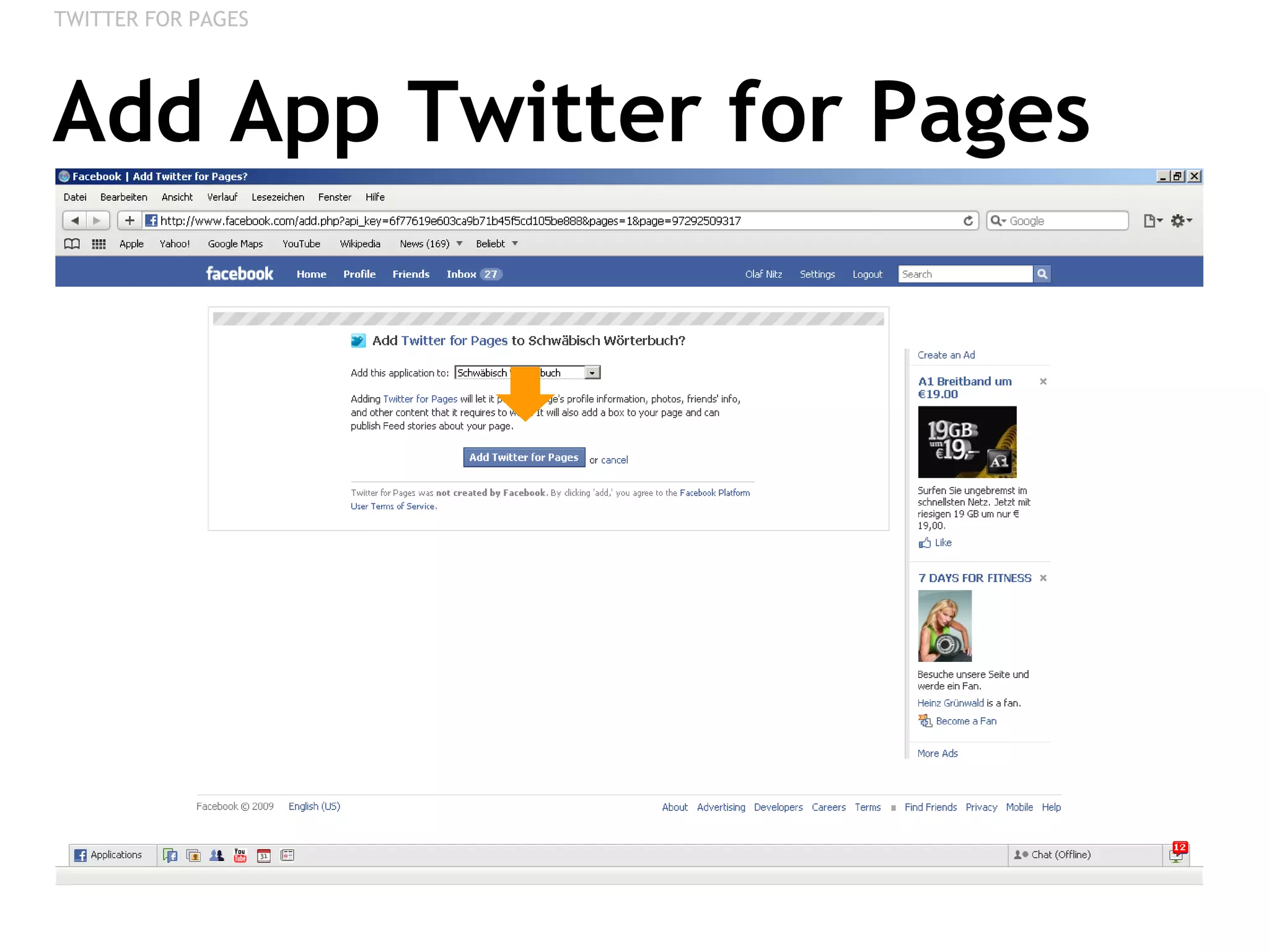 Add App Twitter for Pages TWITTER FOR PAGES 